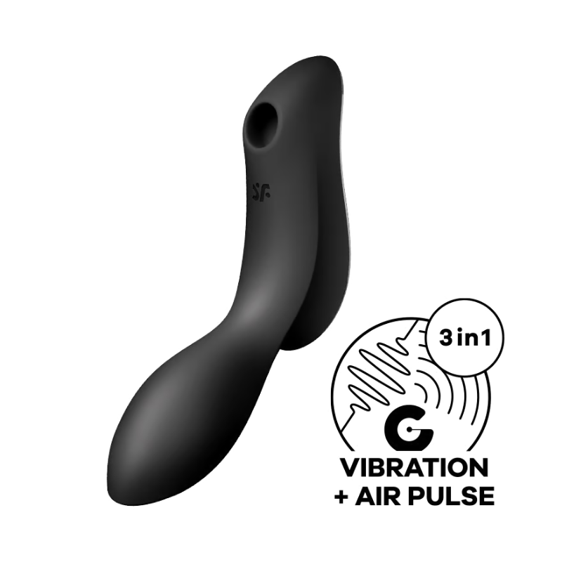 Satisfyer Curvy Trinity 2 Vibrator - Black - ClubX